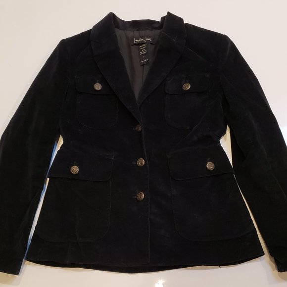 LONDONJEAN Jackets & Blazers - London Jean Black Velvet blazer with bronze buttons